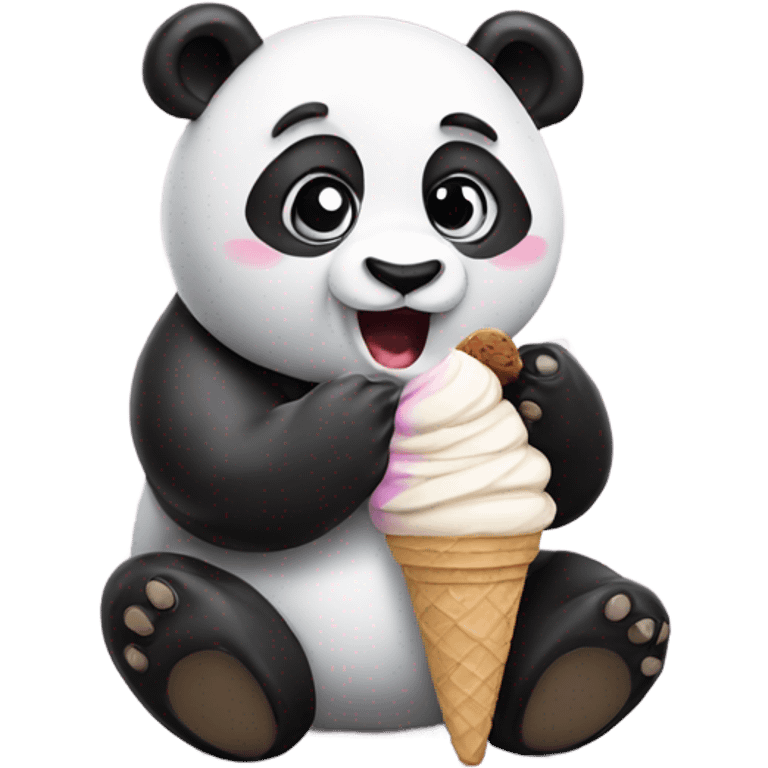 Panda eating ice cream emoji