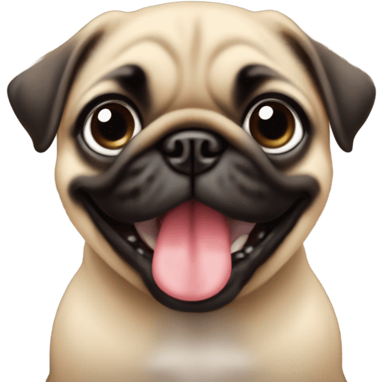 baby pug looking straight with his tongue slightly out  emoji