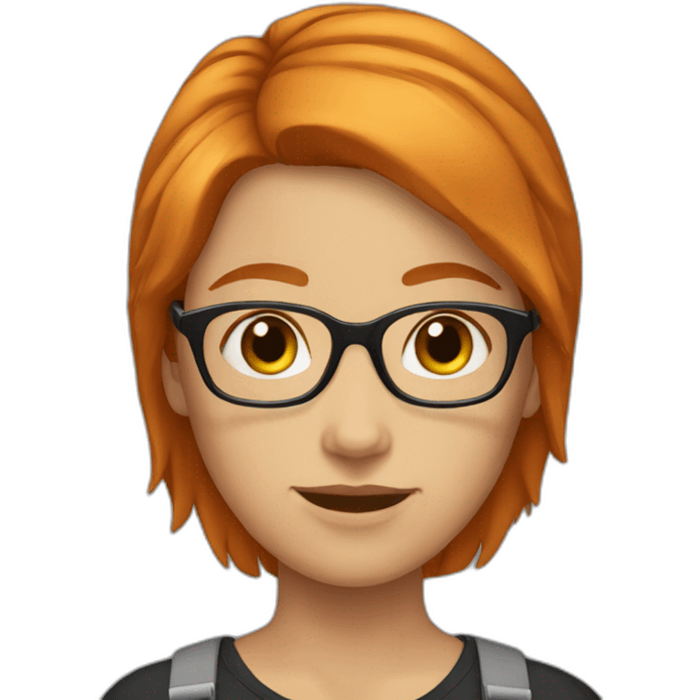 Girl-with-short-ginger-hair-with-glasses emoji