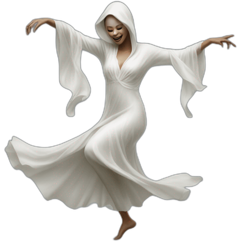 hyper realistic ghost woman dancing emoji