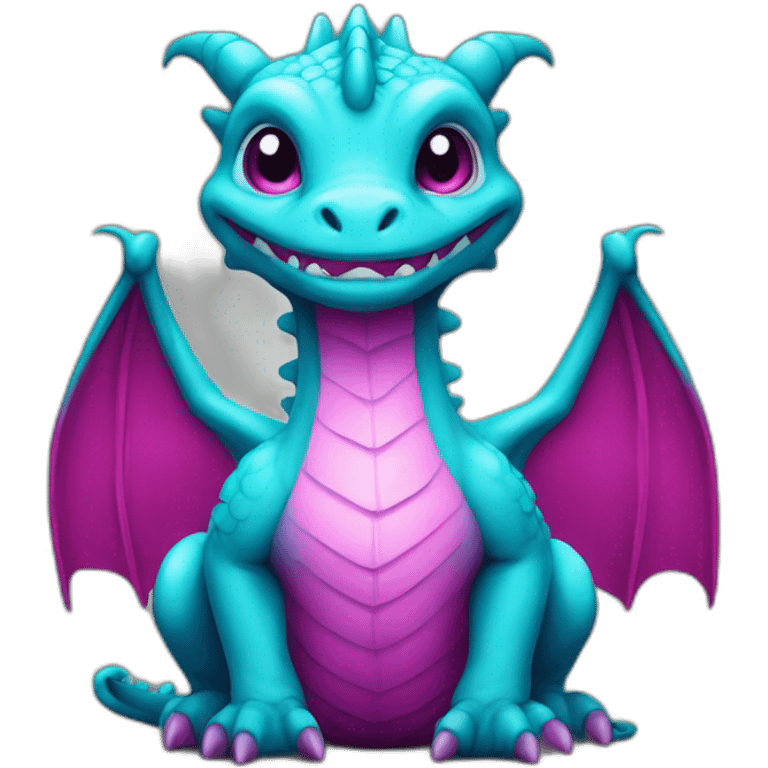 cyan and magenta baby dragon emoji