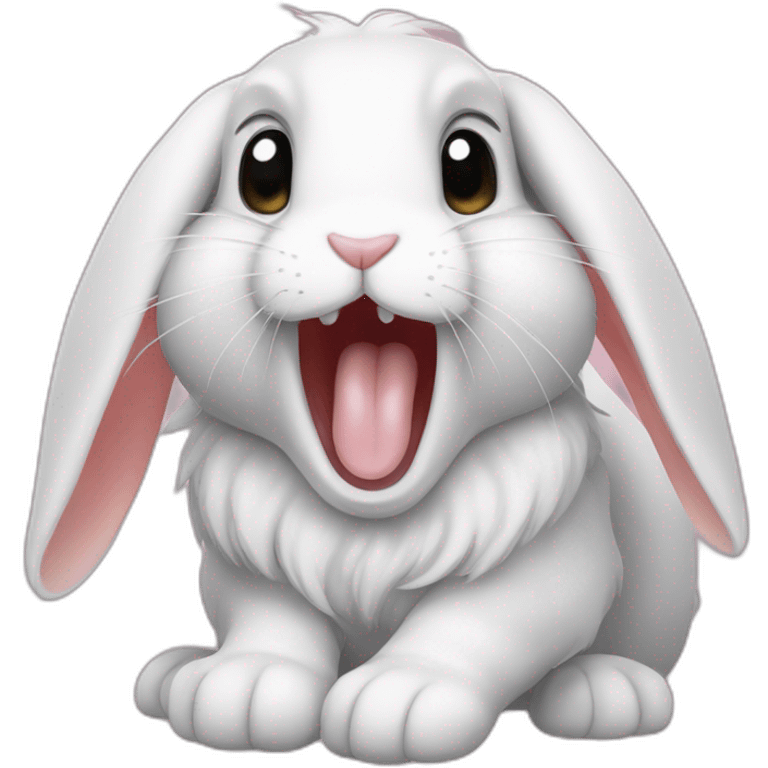 Lop rabbit yawning emoji