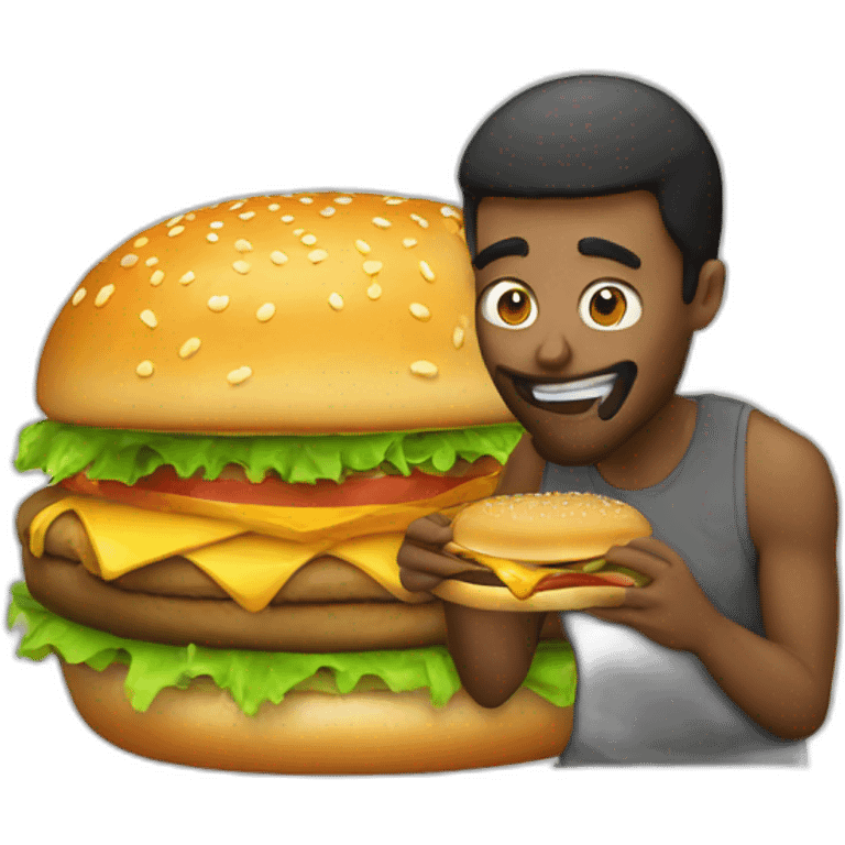 Hacker eating burger emoji