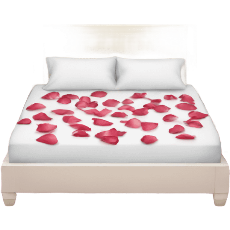 queen size bed with rose petals emoji