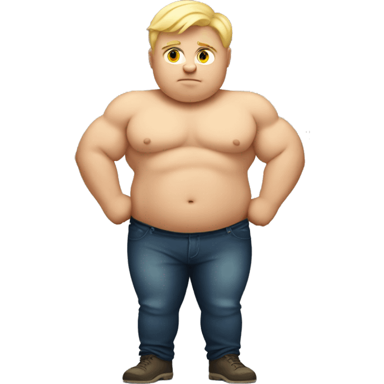 fat blonde boy with muscles emoji