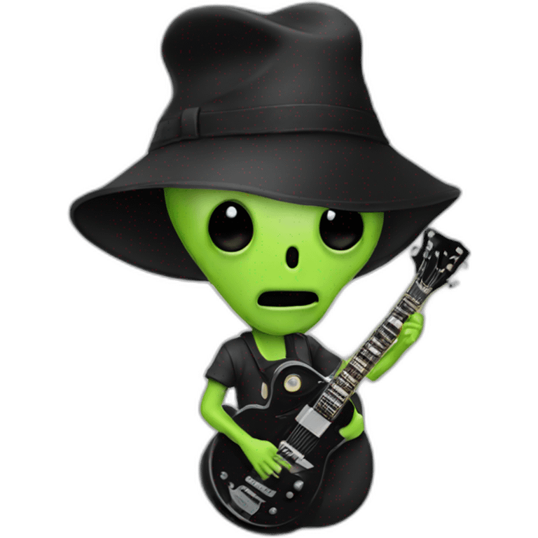 flat cap alien black guitar emoji