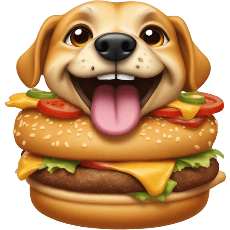 Dog eating burger  emoji