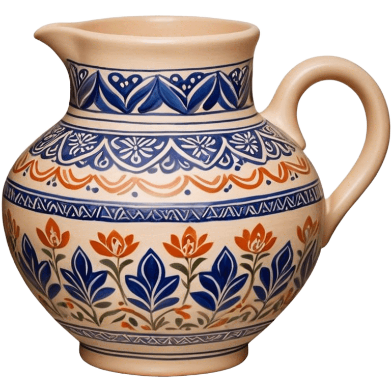 Cinematic Realistic image of a piece of Bolesławiec pottery, rendered with intricate, hand-painted designs and detailed textures, set against a softly illuminated backdrop that highlights its artisanal beauty emoji