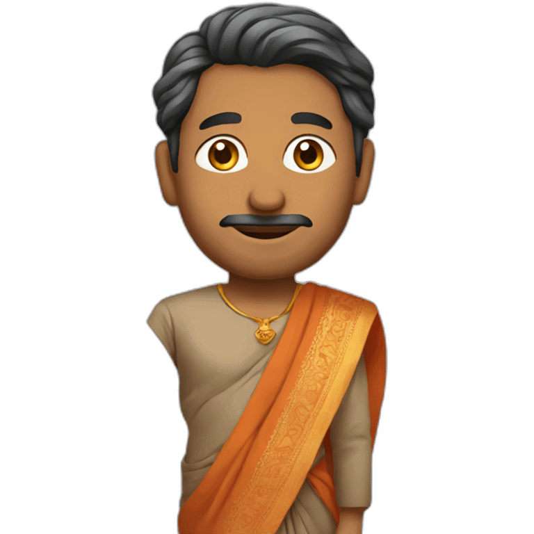 man wearing saree emoji