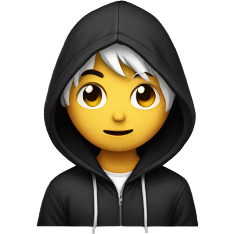 A emo kid wearing a hoodie emoji