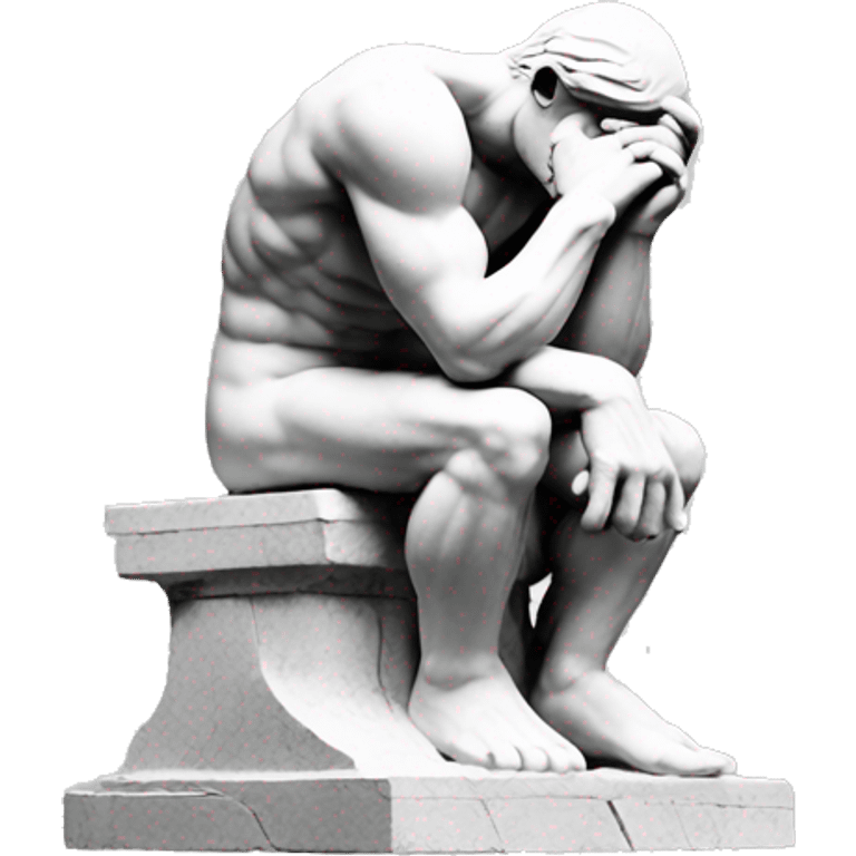 The Thinker white stone focus on up part emoji