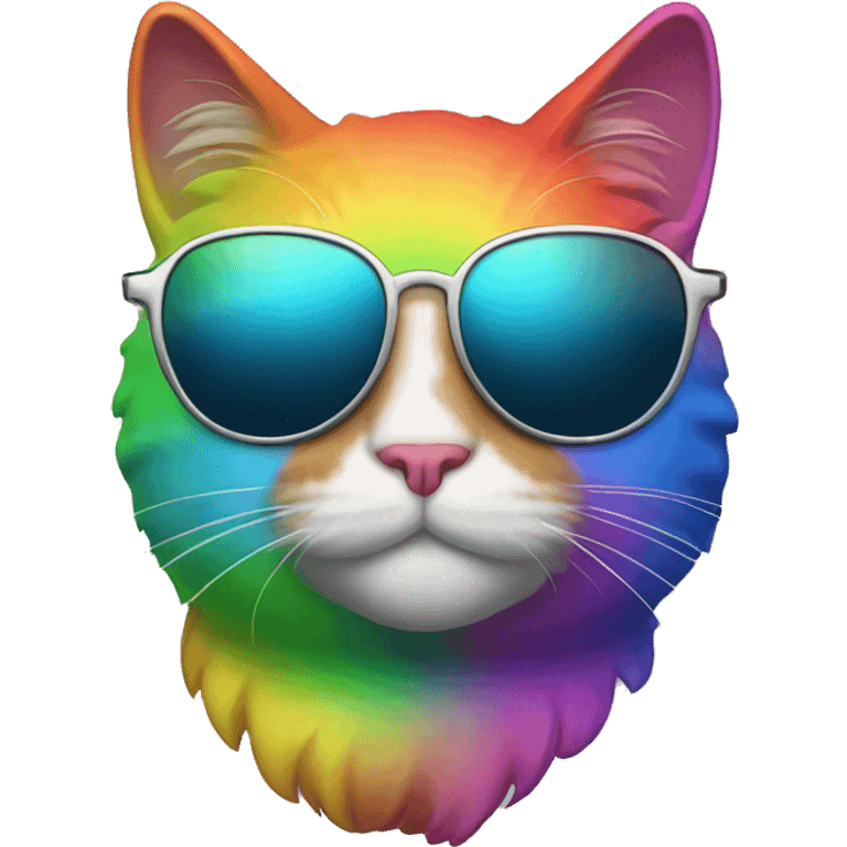 rainbow cat with sunglasses  emoji