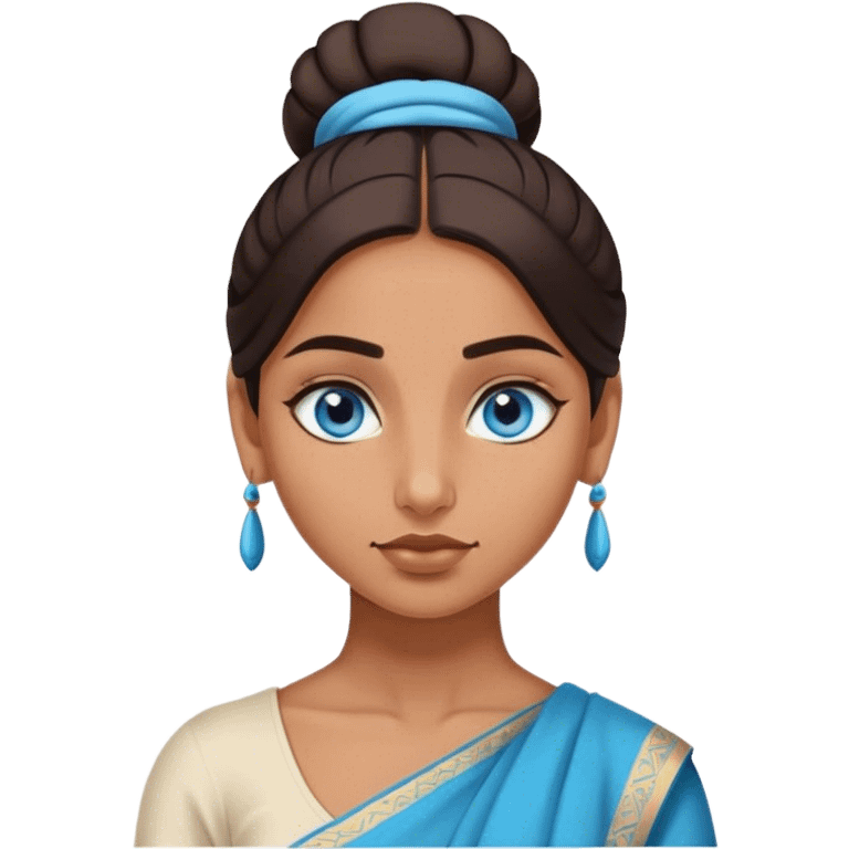 Indian girl with blue eyes and side low bun  emoji