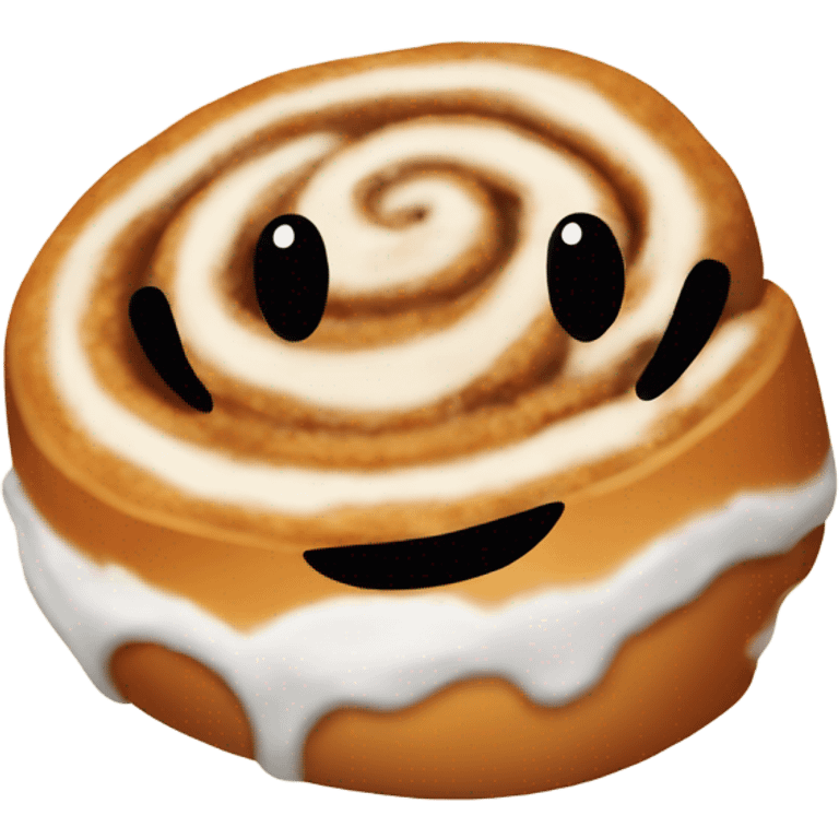 Cartoon style cinnamon roll emoji