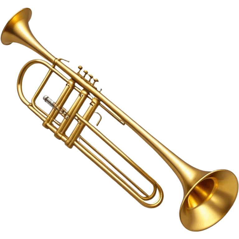 Cinematic Realistic Trombone, sleek brass slide extending dynamically, subtle scratches adding authenticity, warm golden reflections bouncing off the metal, glowing with a bold and resonant musical energy. emoji