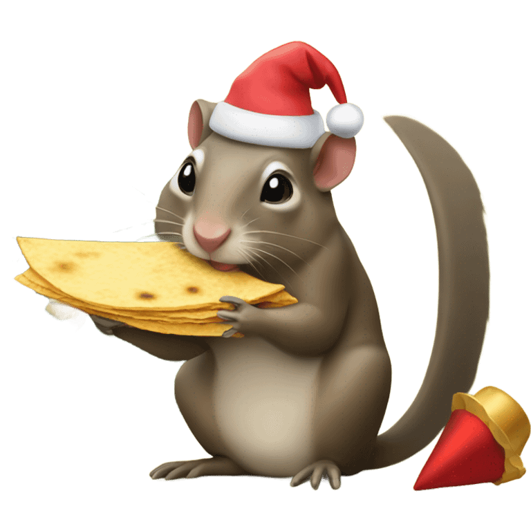 Agouti celebrating Christmas eating a tortilla emoji