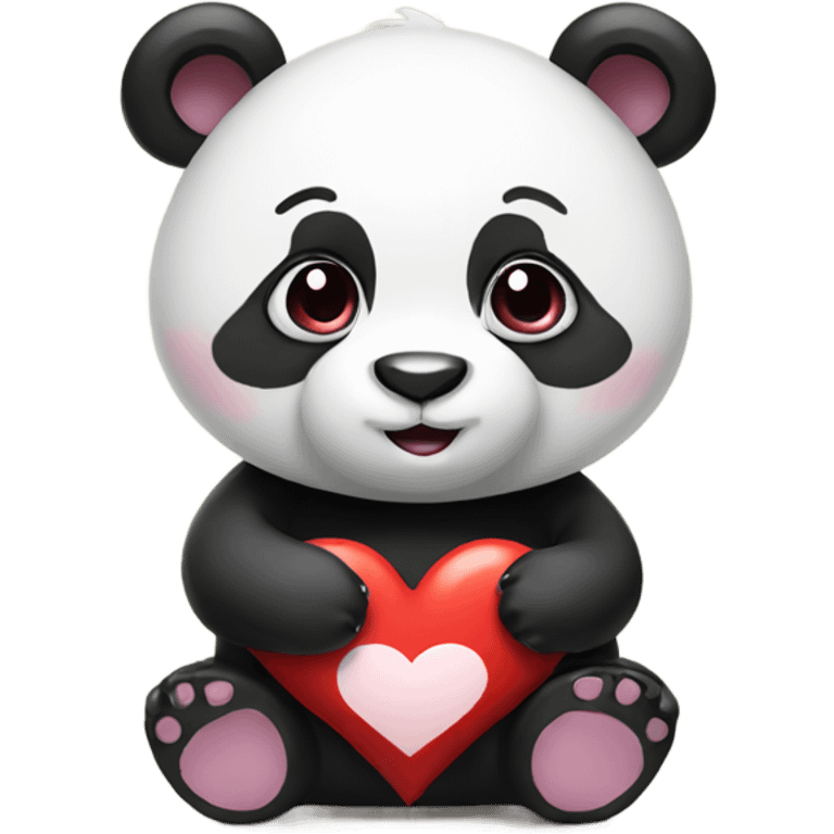 Panda with a heart emoji