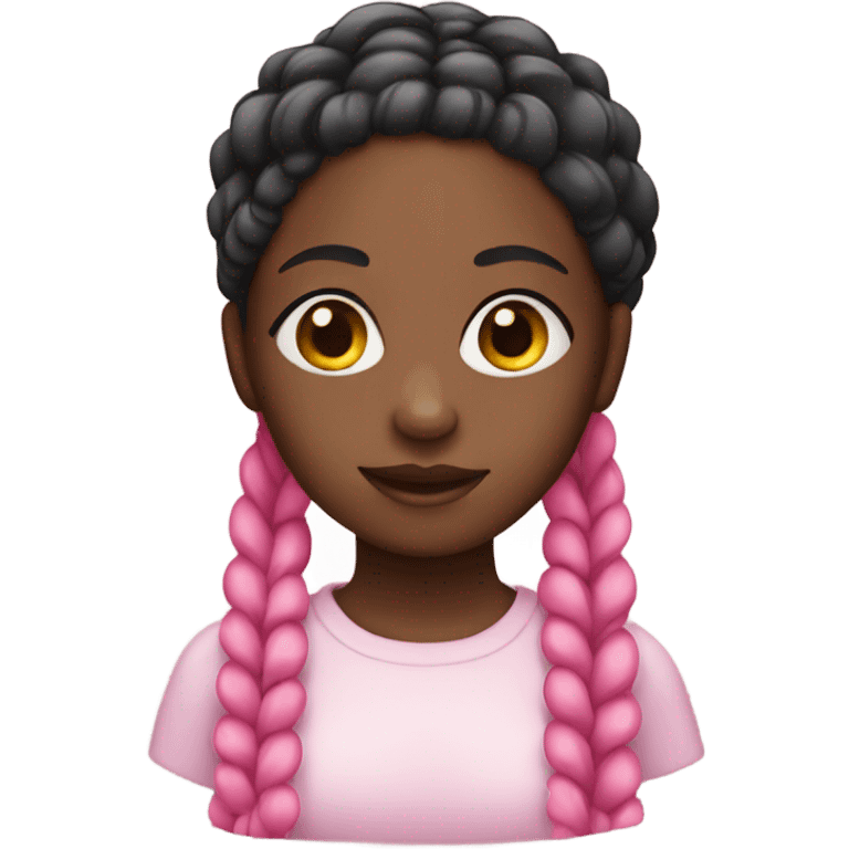 Black girl with pink braids emoji