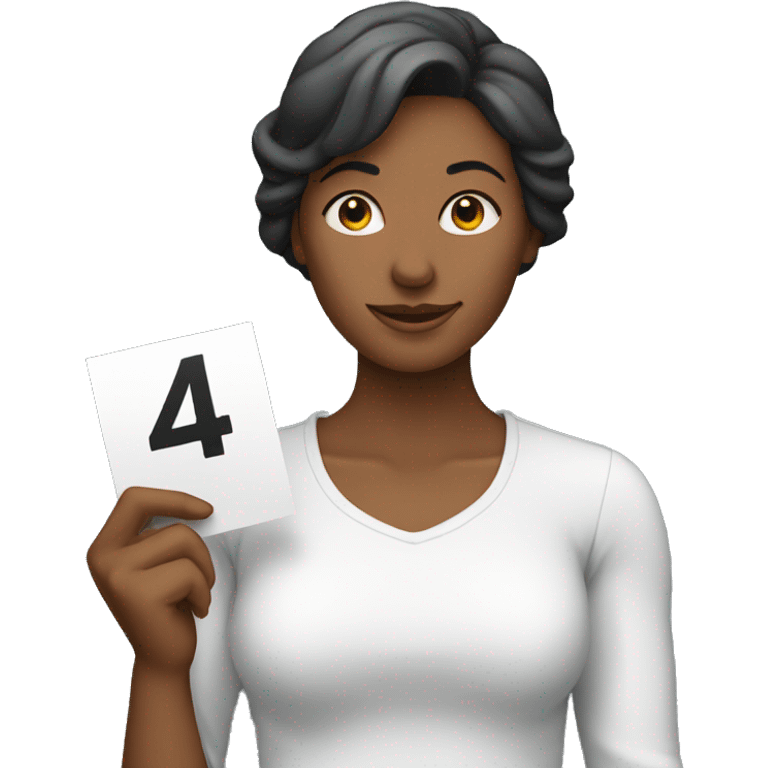 Woman holding 4b movement sign emoji