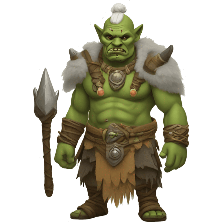 an old fantasy orc warrior shaman emoji