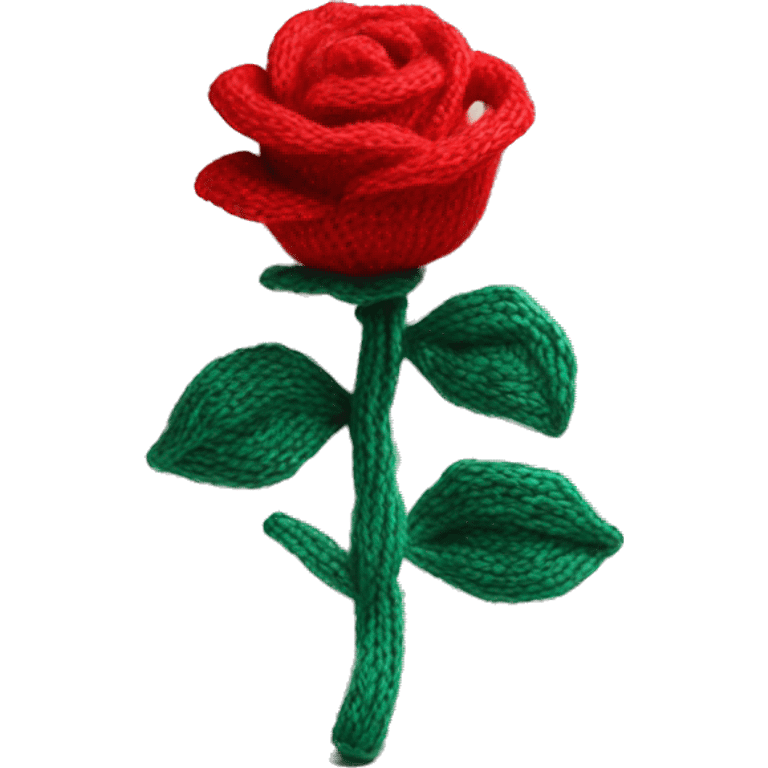 Knitted red rose emoji