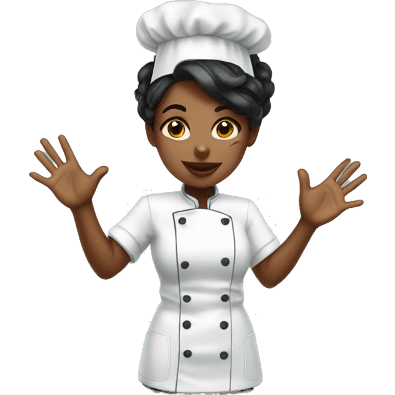 Black girl Chef kiss hand motion emoji