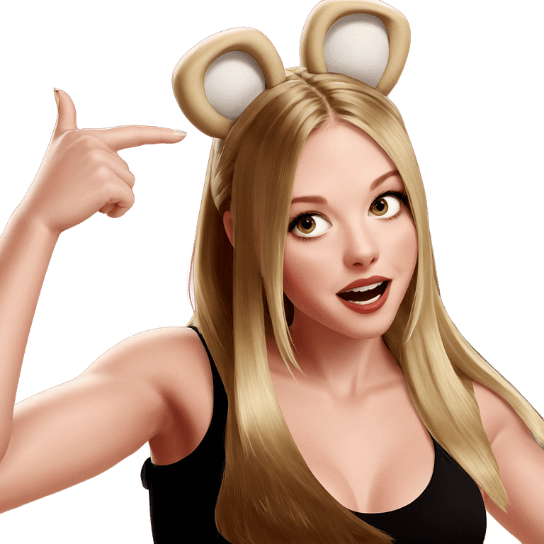 blonde girl with animal ears emoji