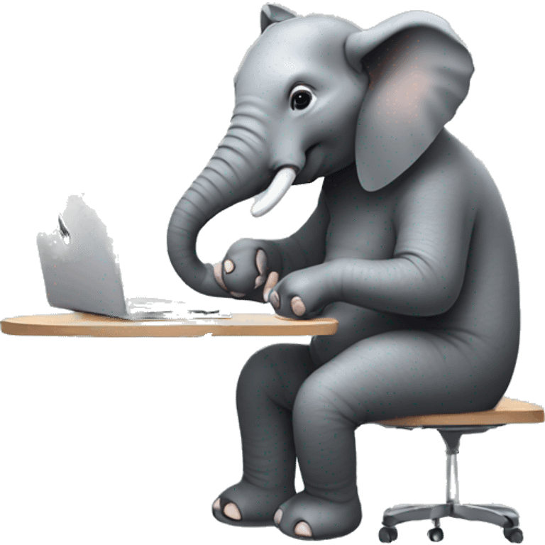 Elephant playing computer games  emoji