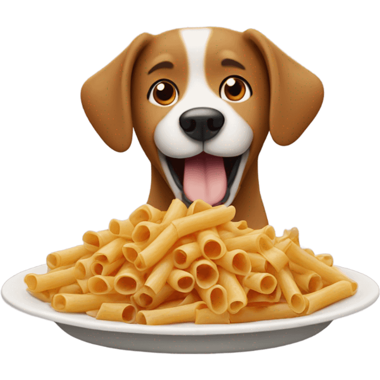 Dog eating ziti emoji