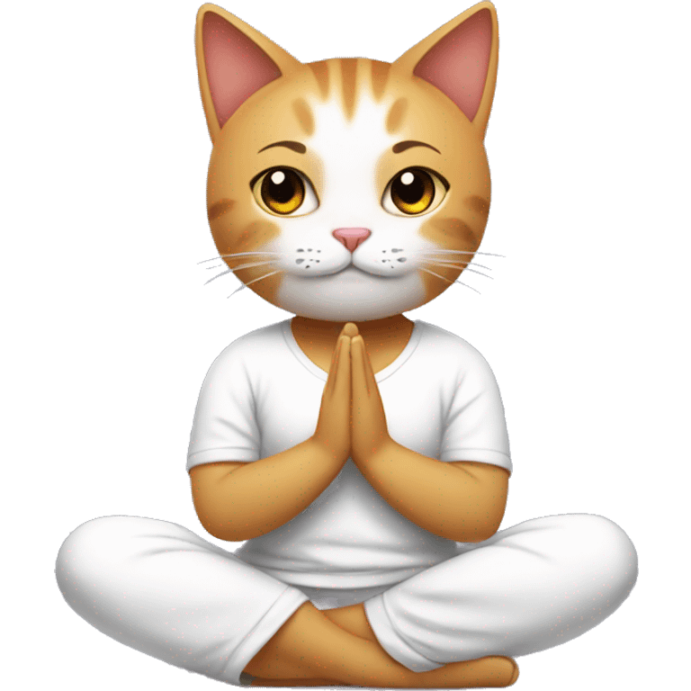 a cat doing yoga emoji