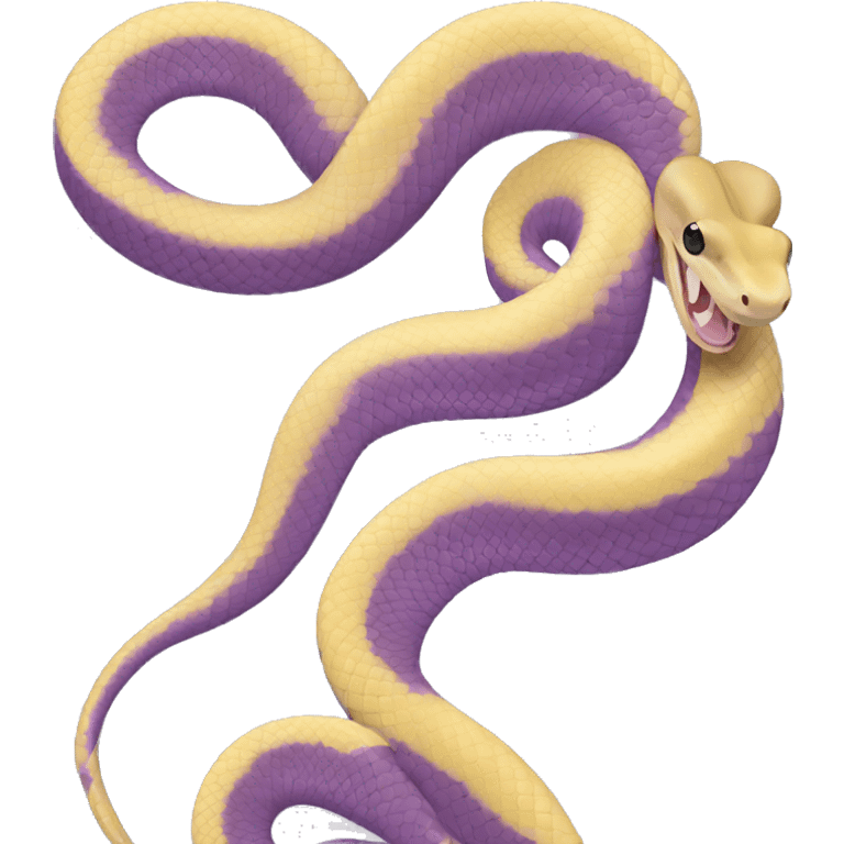 Pastel yellow and pastel purple ball python snake emoji