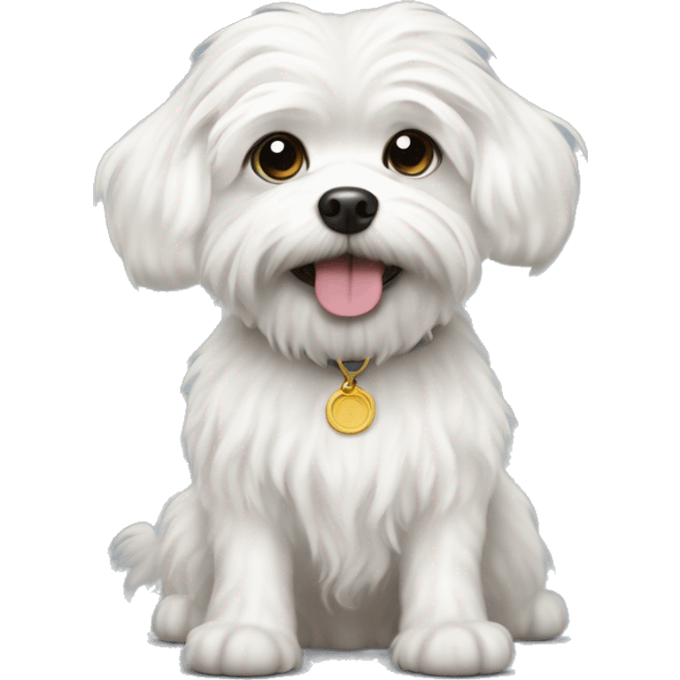 White dog with curly hair maltese emoji