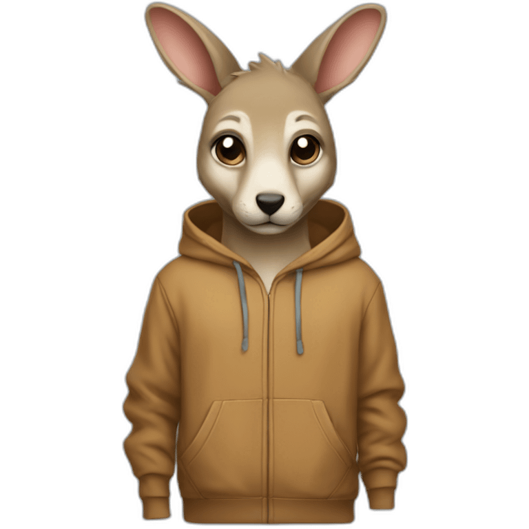 kangourou with hoodies emoji