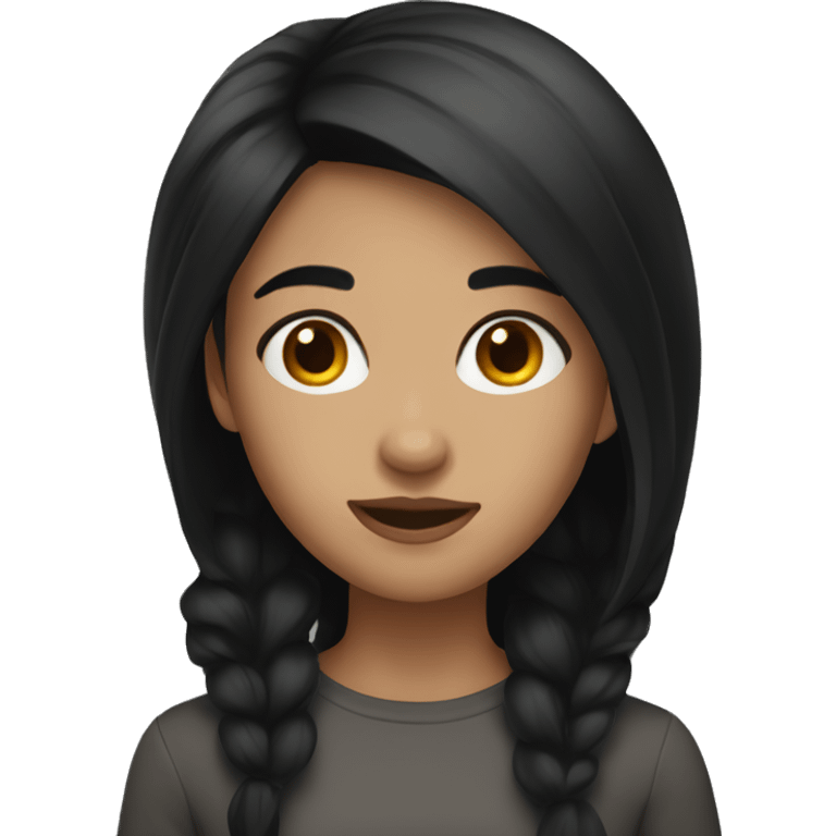 girl with black medium hair emoji