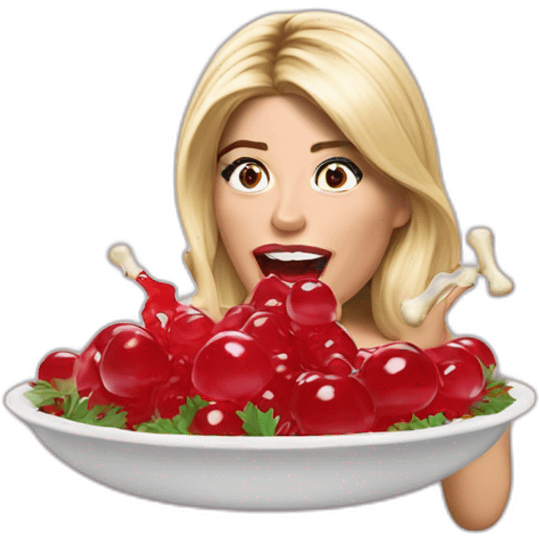 holly willoughby eating bones and red jelly emoji