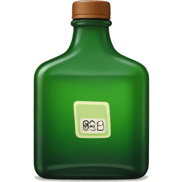 green square bottle with brown label emoji