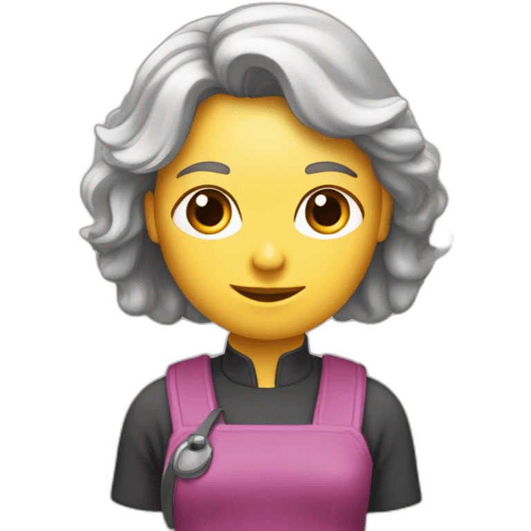 Frau mit braunen schulterlangen Haaren und Teleskop in der Hand emoji