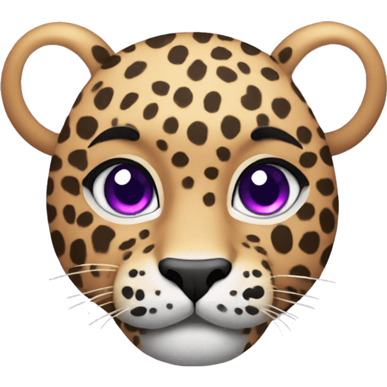 leopard with bright purple fur and pink spots emoji