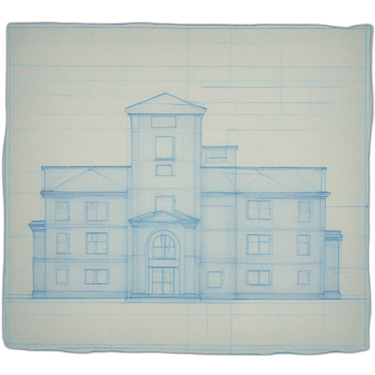 blueprint of a school on blue paper emoji