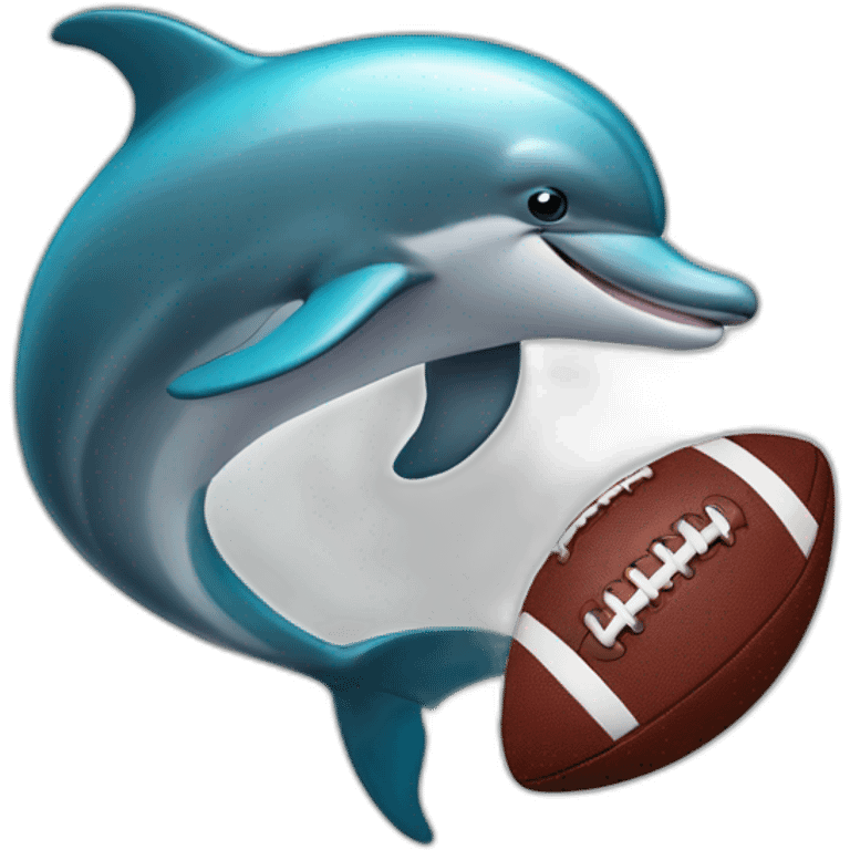 dolphin with American football emoji