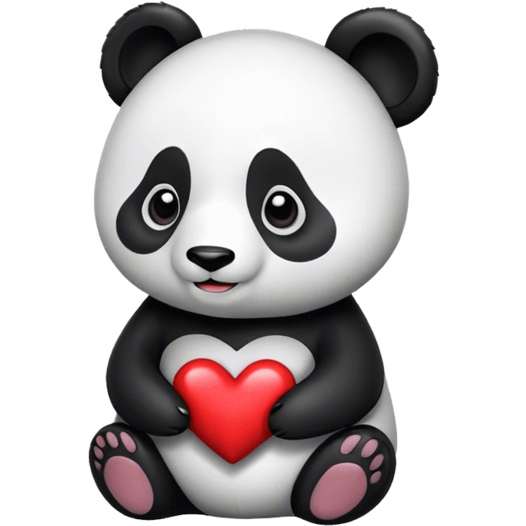 Panda with heart emoji