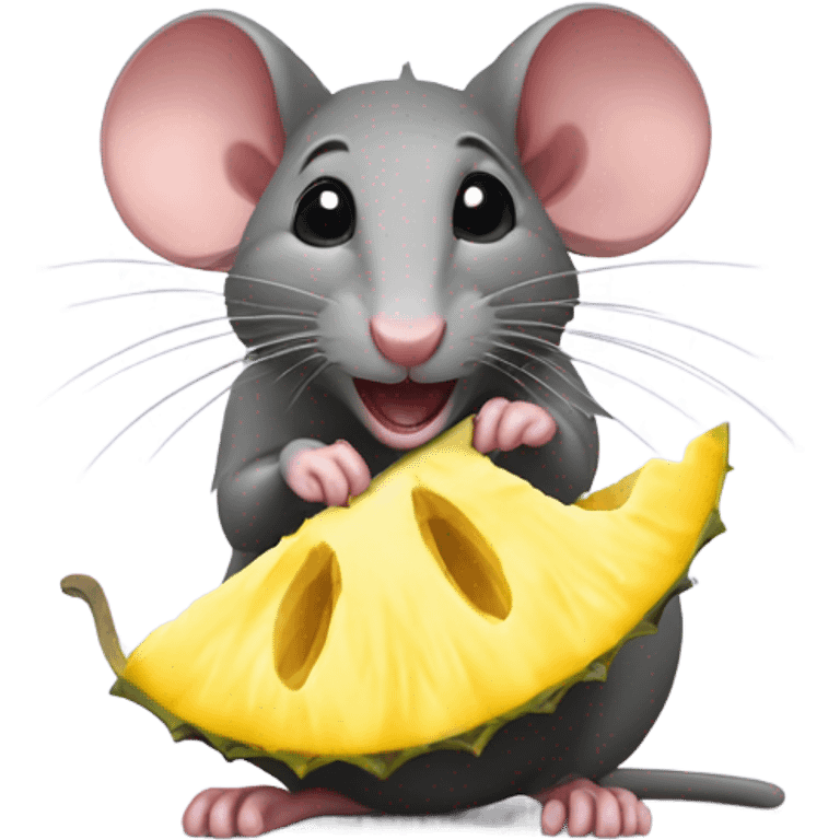 Rat eating pineapple emoji