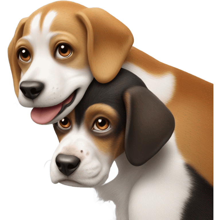 Monkey riding beagle emoji