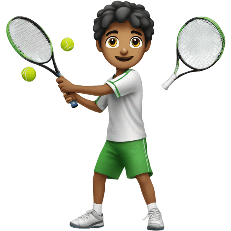 young pakistani boy playing tennis emoji