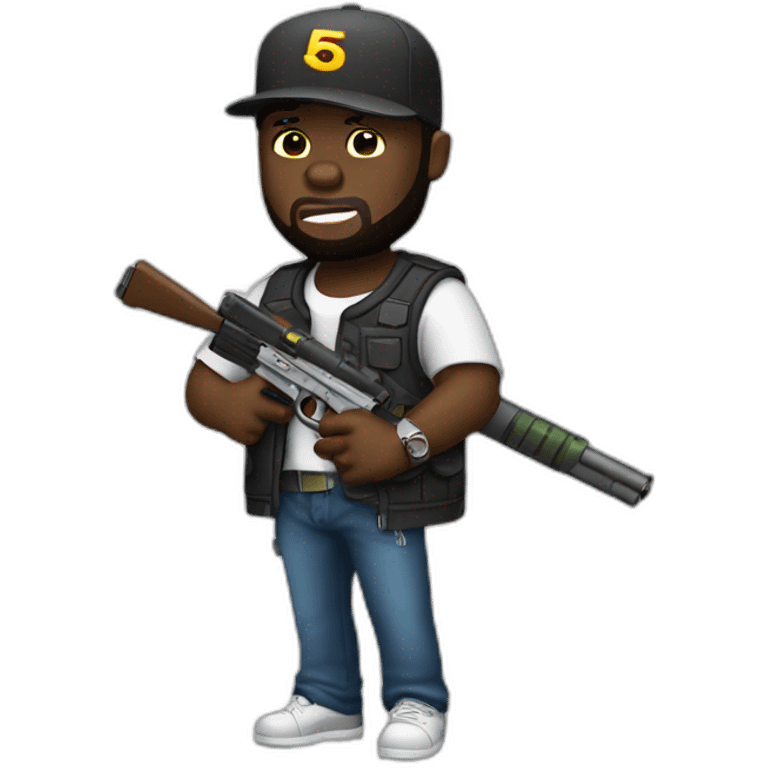 50cent with a toy gun emoji