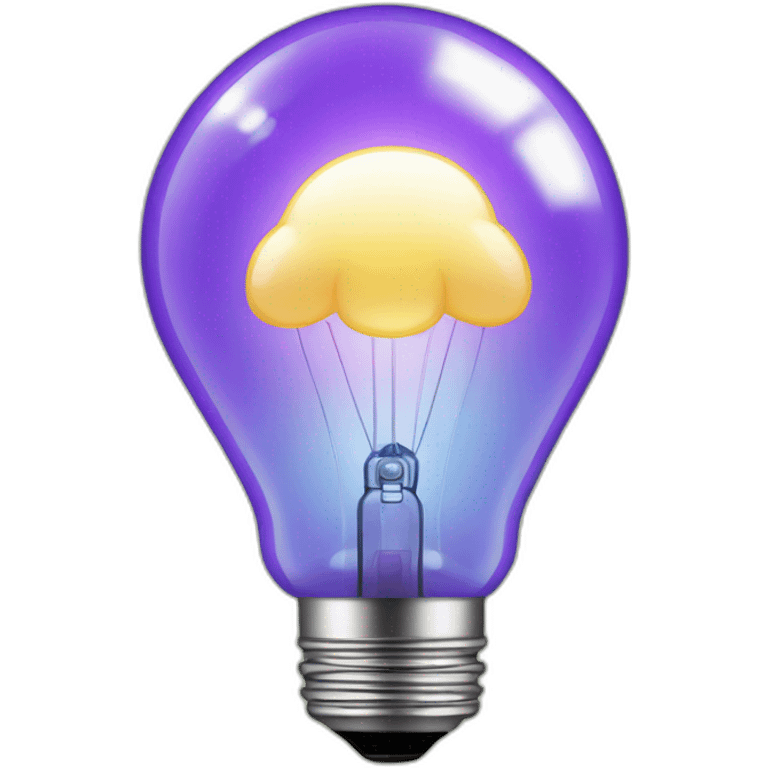 light bulb with little brain sparkles inside emoji