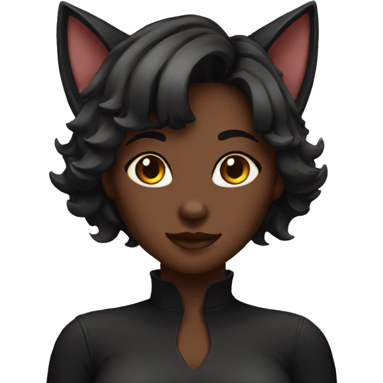 Black catgirl emoji