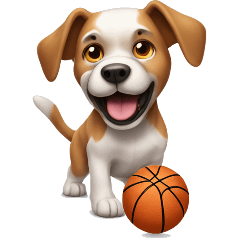 Dog playing basketball emoji