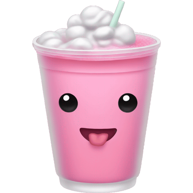 Pink boba drink emoji