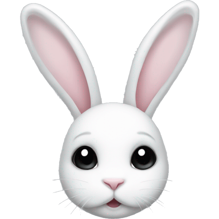 White bunny with black ears and black eyeliner emoji